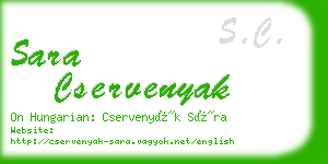 sara cservenyak business card